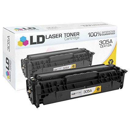LD © Compatible Replacement for HP 305A / CE412A Yellow Toner Cartridge for HP LaserJet Pro 300 Color MFP M375nw, 400 Color M451dn, M451dw, M451nw, M475dn, & M475dw
