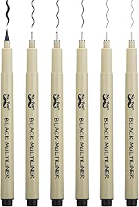 Mr. Pen- Drawing Pens for Artists, 6 Sizes, Black Multiliner, Artist pens, Micro Pens for Drawing, Ink Pens for Drawing, Sketch Pens, Micro Pen, Fineliner Pens, Bible Journaling Pens