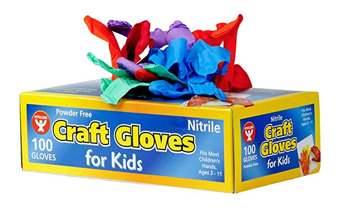 Hygloss Products 98100 Nitrile Craft Gloves Kids Size 100 Pcs