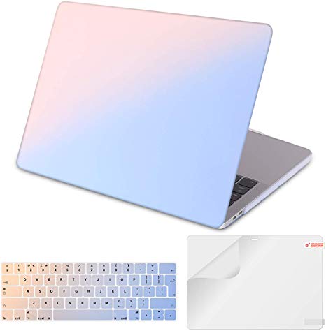 MacBook Pro 13 Case 2016-2019 Release A2159 A1989 A1706 A1708, iCasso Plastic Hard Case & Keyboard Cover & Screen Protector Compatible Newly MacBook Pro 13, Colorful Gradient