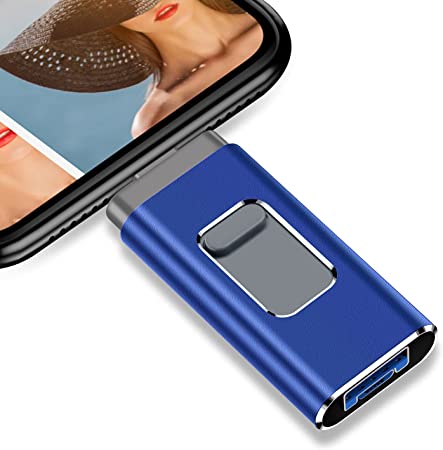 iPhone Flash Drive Photo Stick, USB 3.0 Memory Stick for Photos,1000GB Photostick Thumb DriveCompatible withfor iPhone/PC/IPad(1TB Blue)
