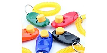 Big Button clicker with wrist band for Clicker training - click and train dog, cat, horse, pets,10 pack