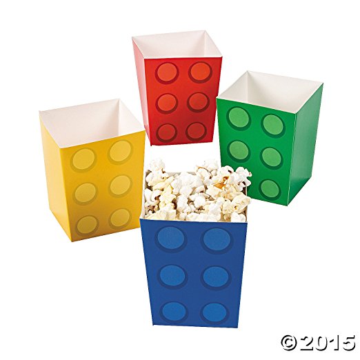 Paper Color Brick Party Mini Popcorn Boxes - 24 Count