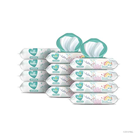 Pampers Sensitive Water-Based Baby Wipes, 12X Pop-Top and Refill Combo Pack, 864 Count