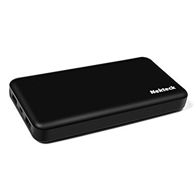 Nekteck 20000mAh Power Bank 3.4A Dual-USB Output Portable External Battery Charger with Smart USB for iPhone, iPad, Samsung Galaxy and More - Black