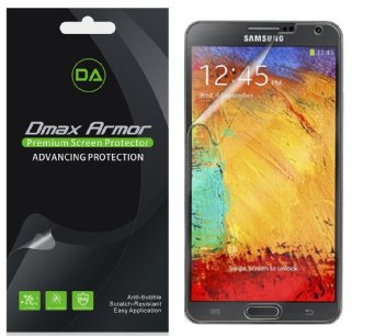 [6-Pack] Dmax Armor- Samsung Galaxy Note 3 Anti-Glare & Anti-Fingerprint (Matte) Screen Protector - Lifetime Replacements Warranty- Retail Packaging