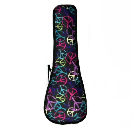 JC Soprano Ukulele Gig Bag Case Oxford Cloth Zipper 21 inches with Colorful Pattern