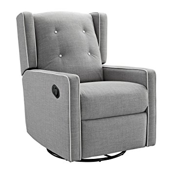 Dorel Asia Baby Relax Mikayla Swivel Gliding Recliner, Gray