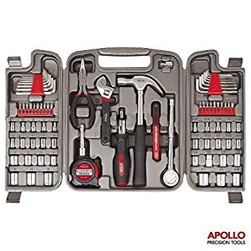Hi-Spec 79 Piece Automotive & Household Tool Kit with Most Common SAE and Metric Sockets, Ratchet Drive Handle, Claw Hammer, Adjustable Wrench, Needle-Nose Pliers, Bit Driver & Bit Set in Storage Case