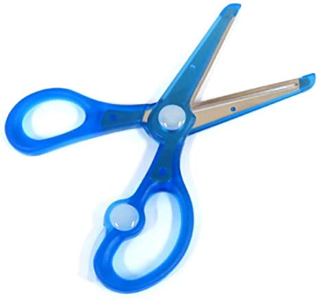 KUTSUWA STAD Safety Kids Scissors with Spring Function, Blue (SS101BL)