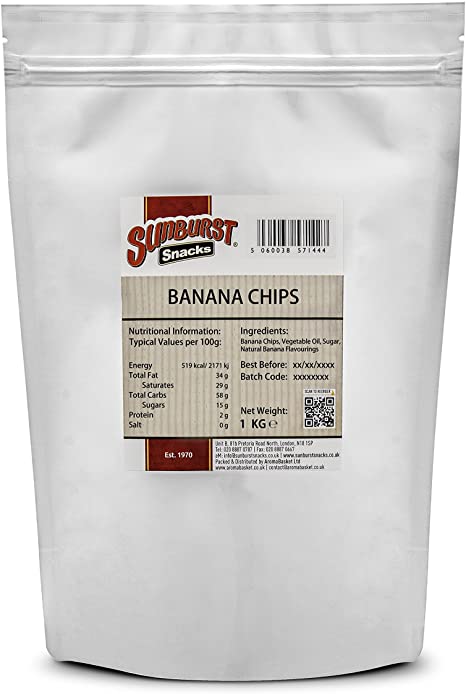 Sunburst Sweet and Crunchy Banana Chips 1 Kg