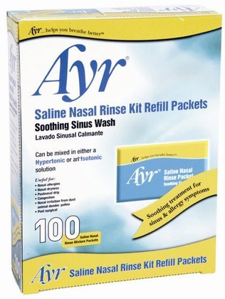 Ayr Saline Nasal Rinse Kit Refill Packets, 100 Count