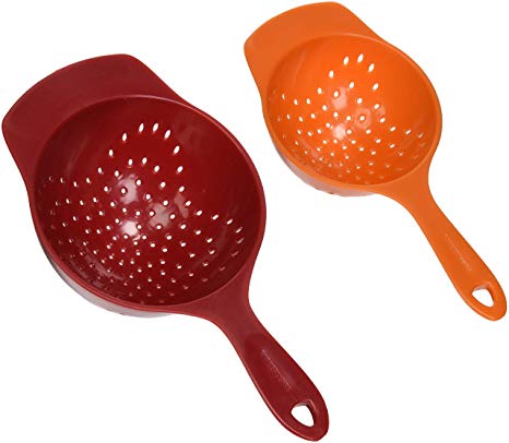 Farberware Classic Mini Colanders (Set of 2), Red and Orange