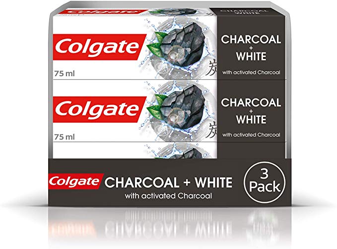 Colgate Natural Extracts Activated Charcoal   White Mint Toothpaste 3 x 75ml Multipack