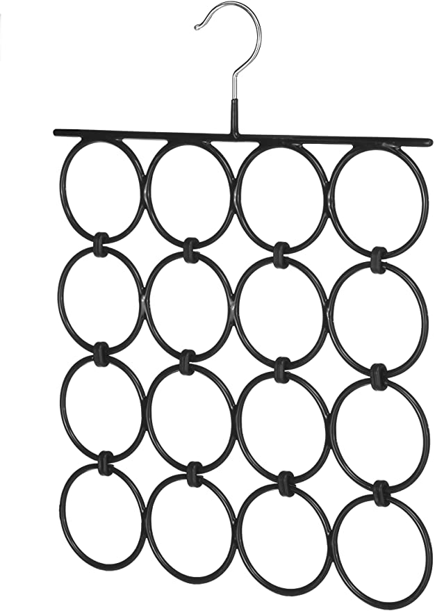 Whitmor Folding Scarf/Accessory Hanger, Black & Chrome