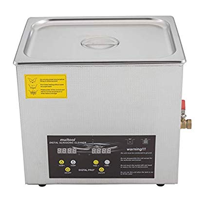 Ultrasonic Cleaner 10L,Tank Capacity:10L,Heater:200W,Timer Range:1 to 30min,Ideal for Cleaning Small Machine Parts Vinyl Record Golf Clubs Firearms