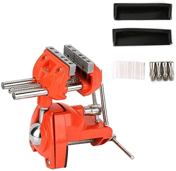 70mm Mini Clamp Vise,360°Rotating Clamp Vise,Adjustable Jaw Table Clamp Vise, With Non-Slip Rubber Gaskets,for Product Fastening Processing,Woodworking, Welding, Metal Processing