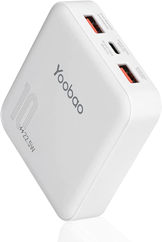 Yoobao Portable Charger 22.5W PD3.0 Fast Charging Mini 10000mAh Small USB C Power Bank, 3 Outputs Ultra-Compact External Battery Pack Cell Phone Charger Battery for iPhone 12 11 X 8, Airpods, iPad Pro