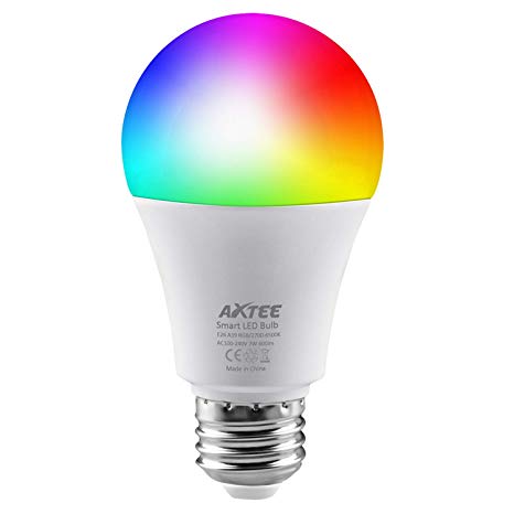 Smart Light Bulb WiFi, Smart Led Bulbs Dimmable Multicolored RGB, No Hub Required, Works with Amazon Echo Alexa and Google Home (7W 600LM) (1 Pack)