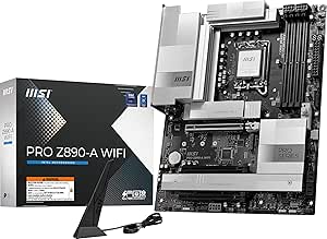 MSI PRO Z890-A WiFi ProSeries Motherboard (Supports Core Ultra Series 2 Intel Processors, LGA 1851, DDR5, PCIe 5.0, M.2, SATA, 5Gbps LAN, USB Type-C, Wi-Fi 7, Bluetooth 5.4, Thunderbolt 4, ATX)