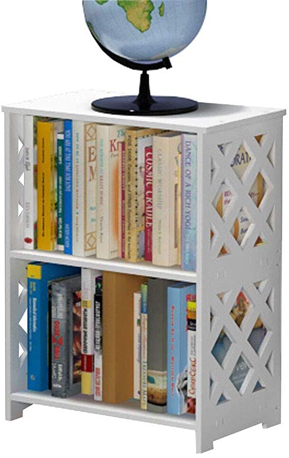 Rerii Display Shelves, Thicker Wood & Plastic Composite, 2-Tier Free Standing Shelf, Desktop Storage Organizer Rack, Kids Bookshelf for Home Living Room Bathroom Kitchen Office - 16"L x 9.4"W x 21"H