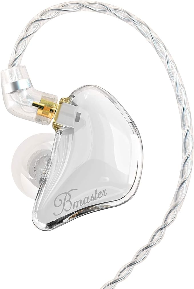 BASN Bmaster Triple Drivers in Ear Monitor Headphone with Two Detachable Cables Fit in Ear Suitable for Audio Engineer, Musician (White)