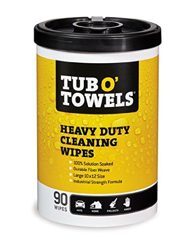 Wonder Works Tub O Towels Heavy-Duty 10" x 12" Size Multi-Surface Cleaning Wipes, 90 Count Per Canister