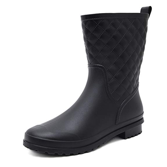 Asgard Women's Mid Calf Rain Boots Waterproof Garden Shoes