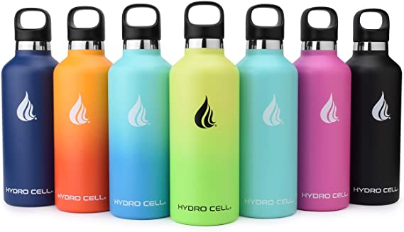 Hydro Cell Stainless Steel Water Bottle w/Straw & Standard Mouth Lids