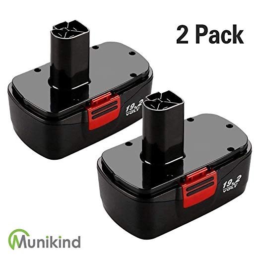 Munikind 19.2 Volt Replacement Battery for Craftsman DieHard C3 315.115410 315.11485 130279005 1323903 120235021 11375 11376 Cordless Drills (2-Packs)