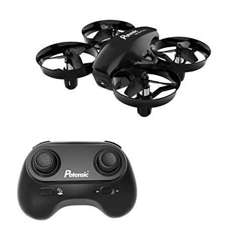 Mini Drone, Potensic A20 Altitude Hold Quadcopter Drone 2.4G 6 Axis Headless Mode Remote Control Nano Quadcopter for Beginners - Black