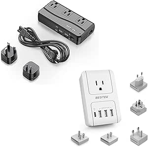 BESTEK Universal Travel Adapter 220V to 110V Voltage Converter and 3000W Converter Travel Adapter for Hair Dryer with Plug Kits