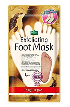 Purederm Exfoliating Foot Mask - Peels Away Calluses and Dead Skin in 2 Weeks! (4 Pack (4 Treatments), Regular)