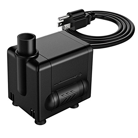 Homasy 120 GPH (450L/H, 6.5W) Submersible Pump, Water Pumps For Fish Aquarium, Fountains, Spout and Hydroponic Systems, Detachable Pump with 4.1Ft (1.25M) Power Cord