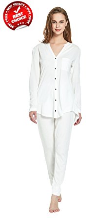 Women Pajamas Long Sleeve Cotton Pjs Sets 2 Piece Lounge Wear