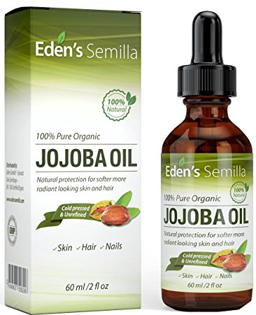 100% Pure Jojoba Oil – 2OZ – Certified ORGANIC – Best Natural Oil Moisturizer for Radiant Looking Skin, Silky Smooth Hair and Strong Nails – Ideal For Sensitive Skin - All Round Protection
