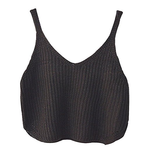 Aphratti Women's Sleeveless V-neck Caddice Crop Top Shirt