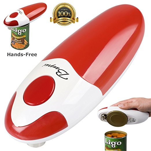 BangRui hands-free fast and secure smooth edge automatic electric can opener (red)