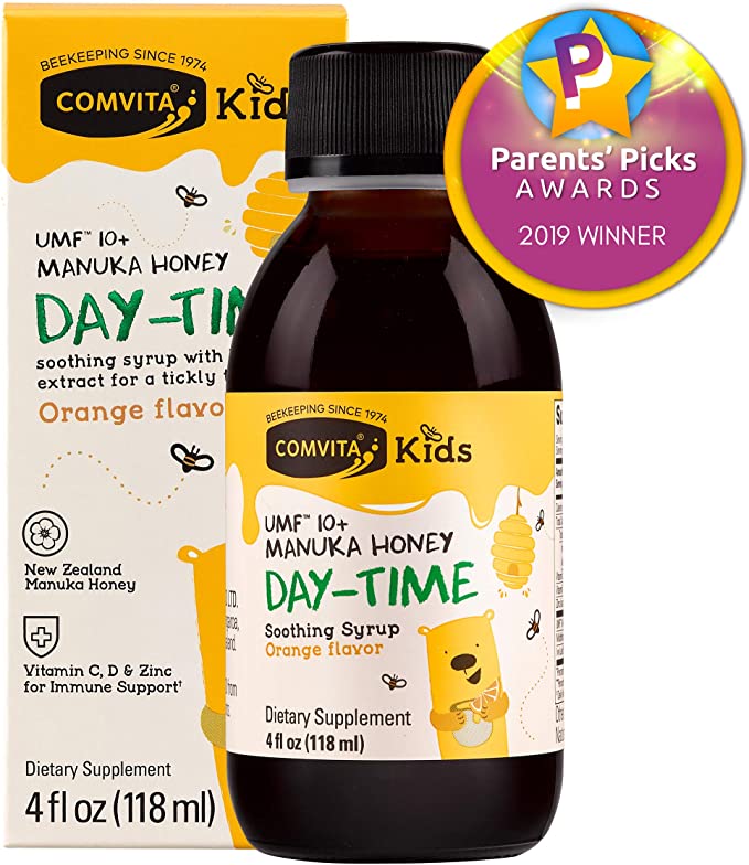 Comvita Kids™ Soothing Manuka Honey Soothing Syrup for Kids, Day-TIME I Certified UMF™ 10  Manuka Honey I Non-GMO I 4 fl oz