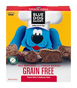 Blue Dog Bakery Grain Free Peanut Butter & Molasses Snacks, 16 ounce (Pack of 6)