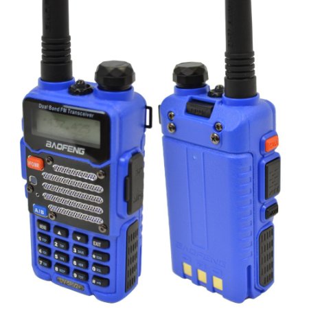 Baofeng Blue UV-5R V2  (USA Warranty) Dual-Band 136-174/400-480 MHz FM Ham Two-way Radio, Improved Stronger Case, Enhanced Features