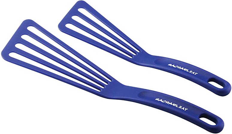 Rachael Ray Kitchen Tools and Gadgets Nylon Cooking Utensils / Spatula / Fish Turners - 2 Piece, Blue