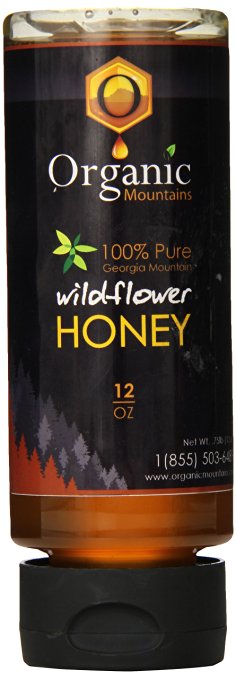 Organic Mountains 100% Pure Honey, Wildflower, 12 Ounce