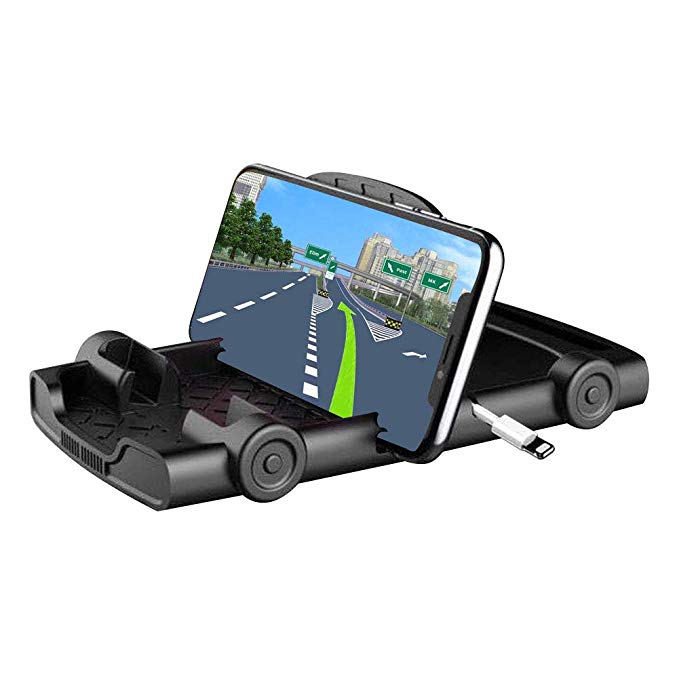 WIFORT Car Phone Holder Dashboard Universal Car Mount Anti-Slip, Mobile Phone Car Holder 90°Adjustable Rubber Car Cradle for iPhone X XS Max,Samsung Galaxy Note 10 S10 Plus S9,Google and GPS Device