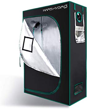 MARS HYDRO 4x2 Grow Tent Reflective Mylar 48"x24"x70" Growing Tent w/Observation Window and Floor Tray for Indoor Plant Growing