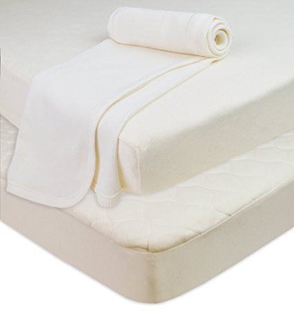 American Baby Company Playard Bundle Made with Organic Cotton, Mattress Pad Cover, Fitted Sheet, Thermal Blanket
