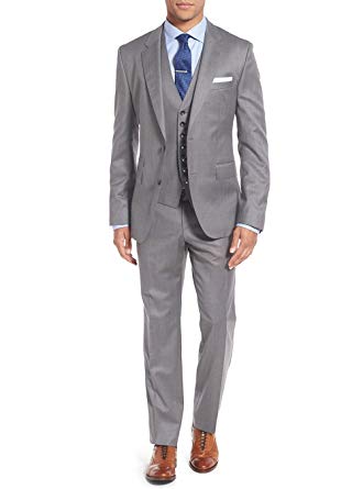 Salvatore Exte Mens Suit 3-Piece Two Button Blazer Jacket Flat Front Pants