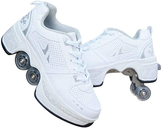 Deformation Roller Skate Shoes Double-Row Roller Shoes For Women Men Adult Sneakers Running Shoes with Deform Wheels
