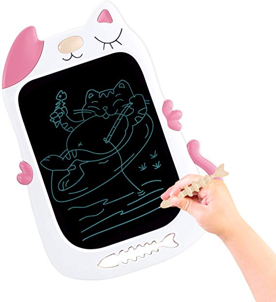 HongKit Toys for 3-10 Year Old Kids,Cartoon Sleepy Cat Shape Design LCD Doodle Board for Kids Toys Gifts Upgrate LCD Drawing Pad for Boys and Girls Best Gift for Educational Toys