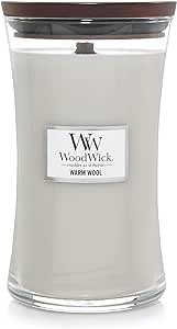 WoodWick Warm Wool Candle, White, Large